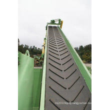 Chevron Rubber Conveyor Belt with Ribs and Four Lays of Nylon